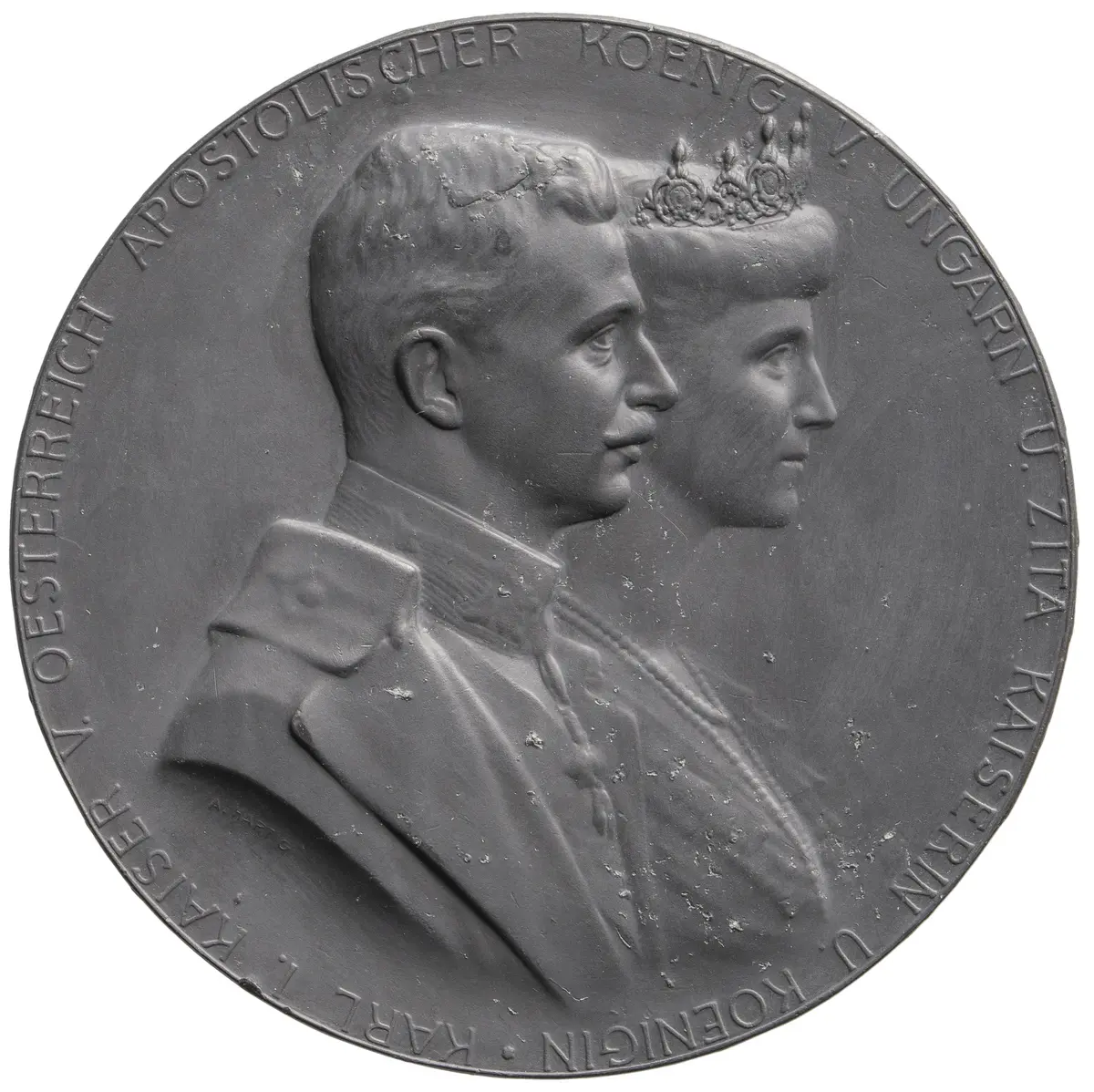 Habsburg: Karl I. und Zita, Medaille der Stadt Wien auf die Thronbesteigung