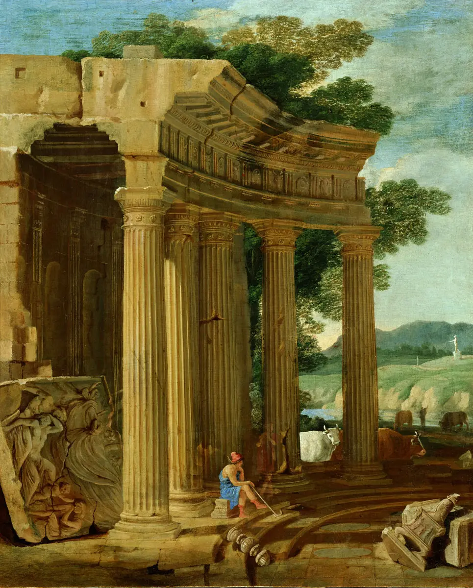 Ruinenlandschaft mit Hirten