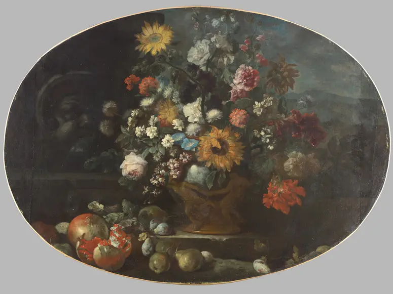 Blumen und Früchte