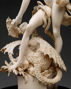 Hesperide, den Drachen Ladon fütternd