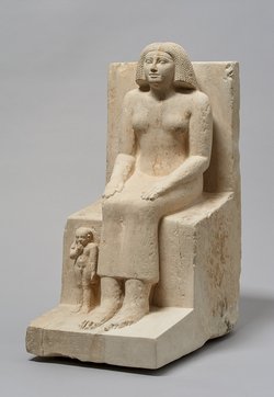 Sitzstatue der Chent und ihres Sohnes Rudju