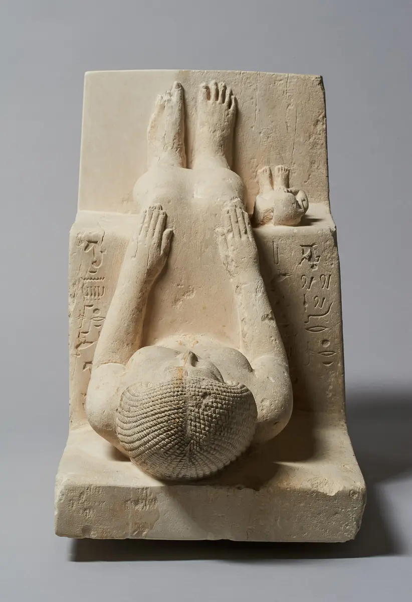 Sitzstatue der Chent und ihres Sohnes Rudju