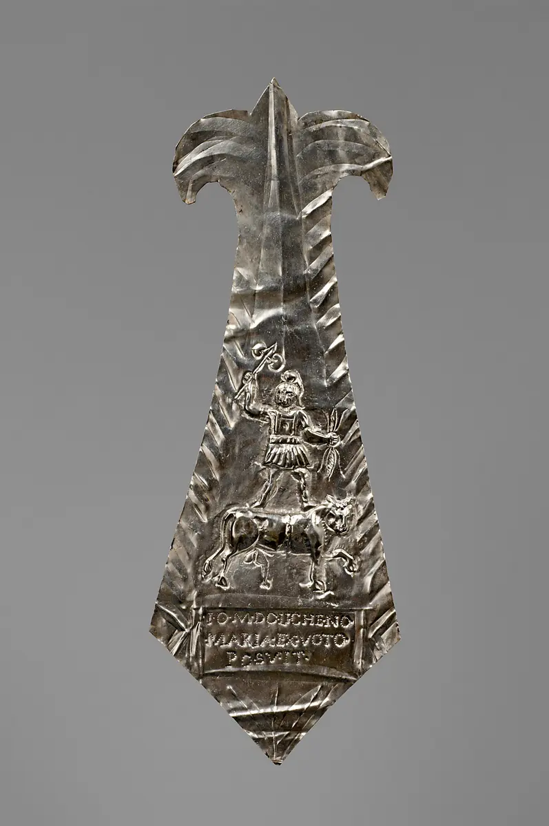 Silbervotiv mit Jupiter Dolichenus