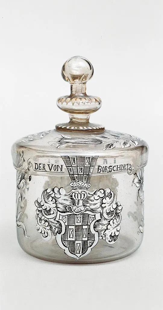 Deckelbecher mit Wappen von Haugwitz und von Borschnitz