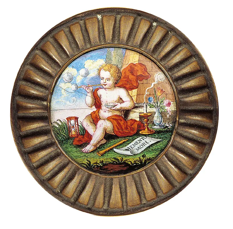 Vierkantflasche mit Monatsdarstellungen (Mai, Juni, Juli, August) und zugehörigen Sternzeichen