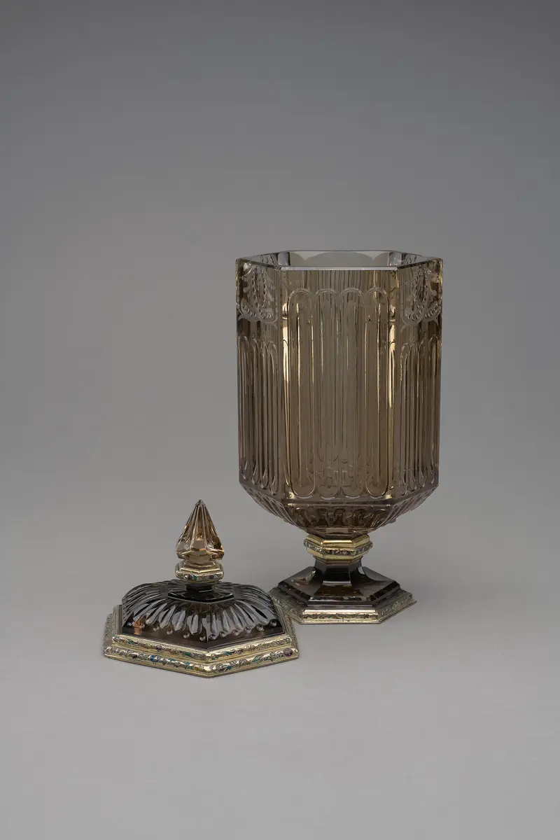 Deckelvase