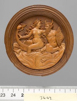 Amymone von Neptun geraubt; Spielstein für das Brettspiel für den "Langen Puff"