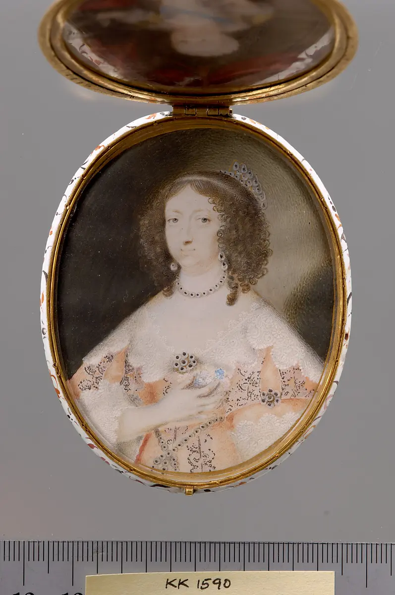 Medaillonkapsel mit Porträts der Anna von Österreich und ihres Sohnes Ludwig