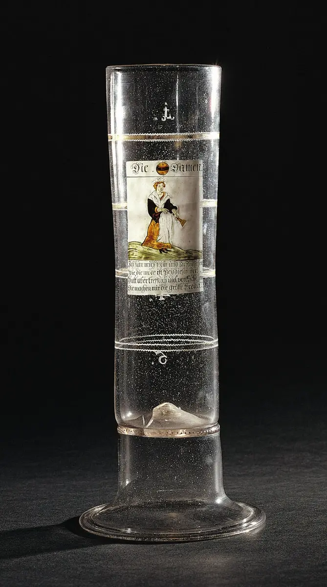 Paßglas mit Spielkarte