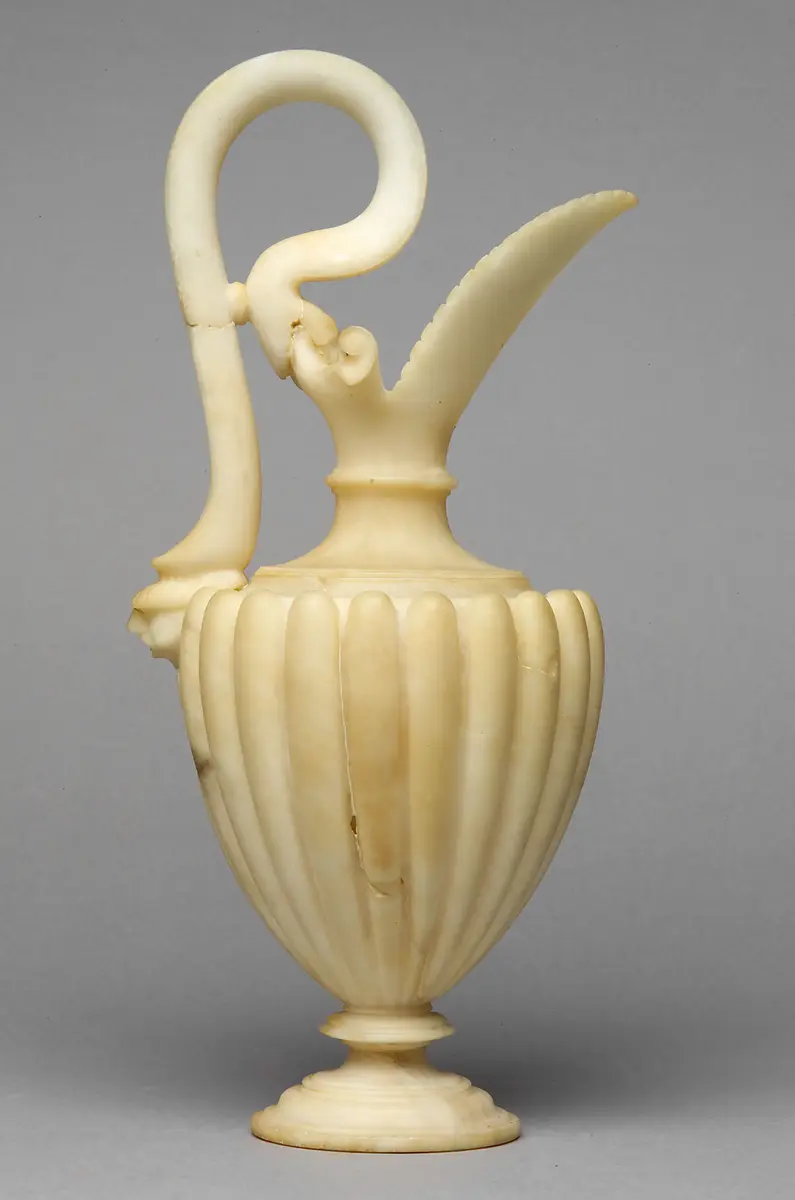 Krug aus Alabaster, Gefäß; Krug, Kann, Giesgefäß, Alabaster