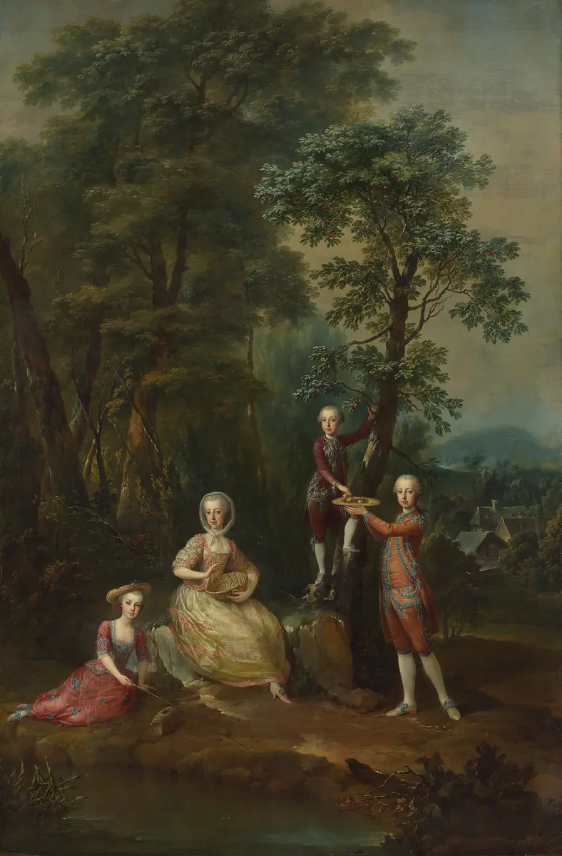 Kinder der Maria Theresia bei einer Theateraufführung