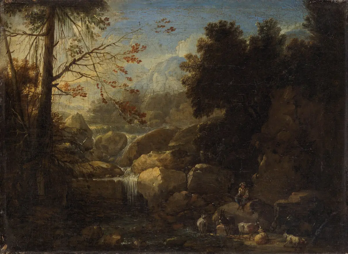 Landschaft mit Gebirgsbach