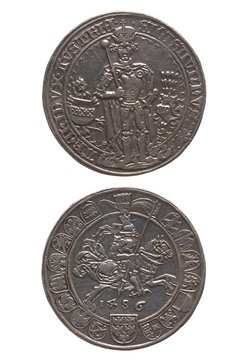 Ehg. Sigismund, Guldiner, frontal im Harnisch stehend, Turnierreiter