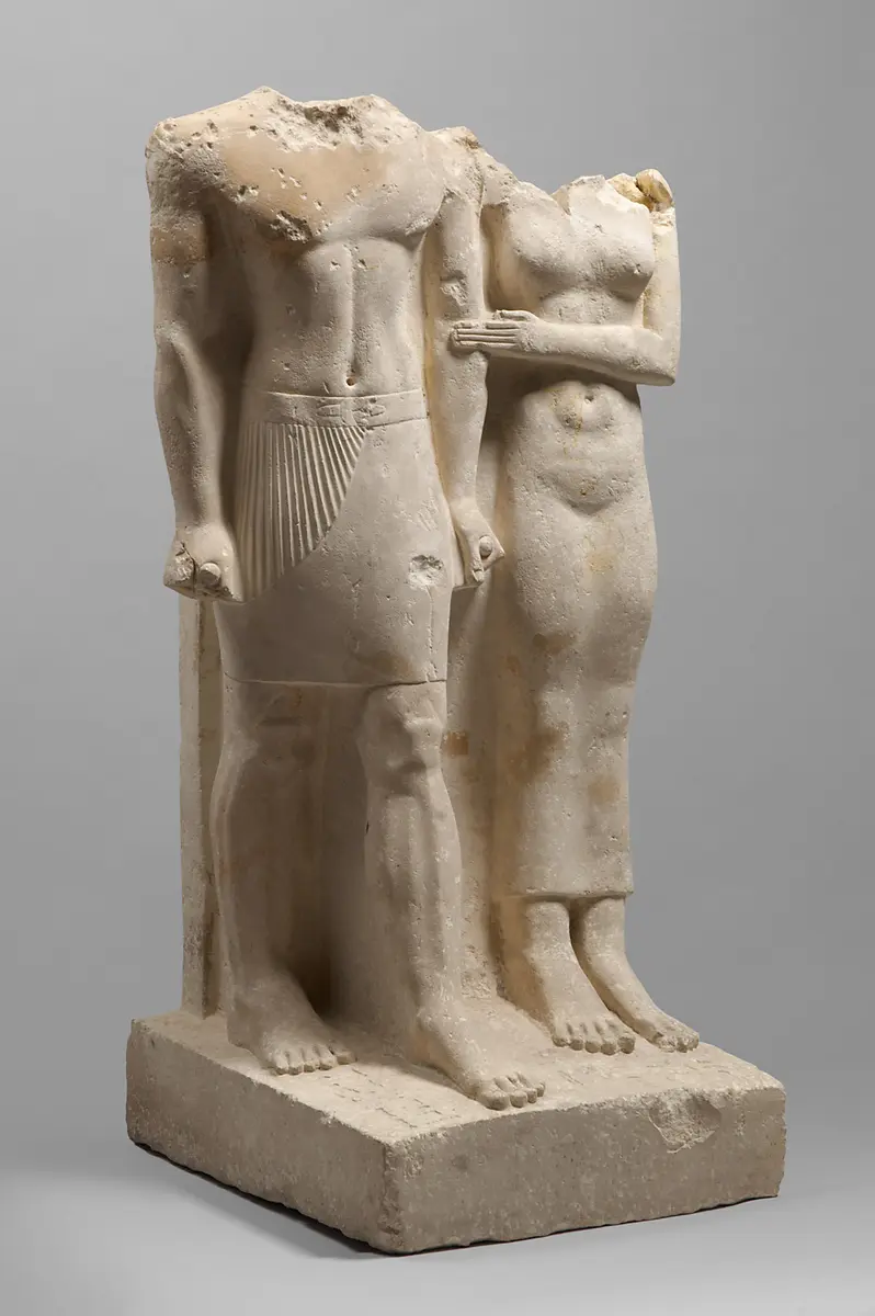 Gruppenstandbild des Pehen-ptah und seiner Mutter Imen-djefa-es