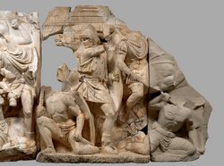 Schlachtenszene, Schwertkämpfer