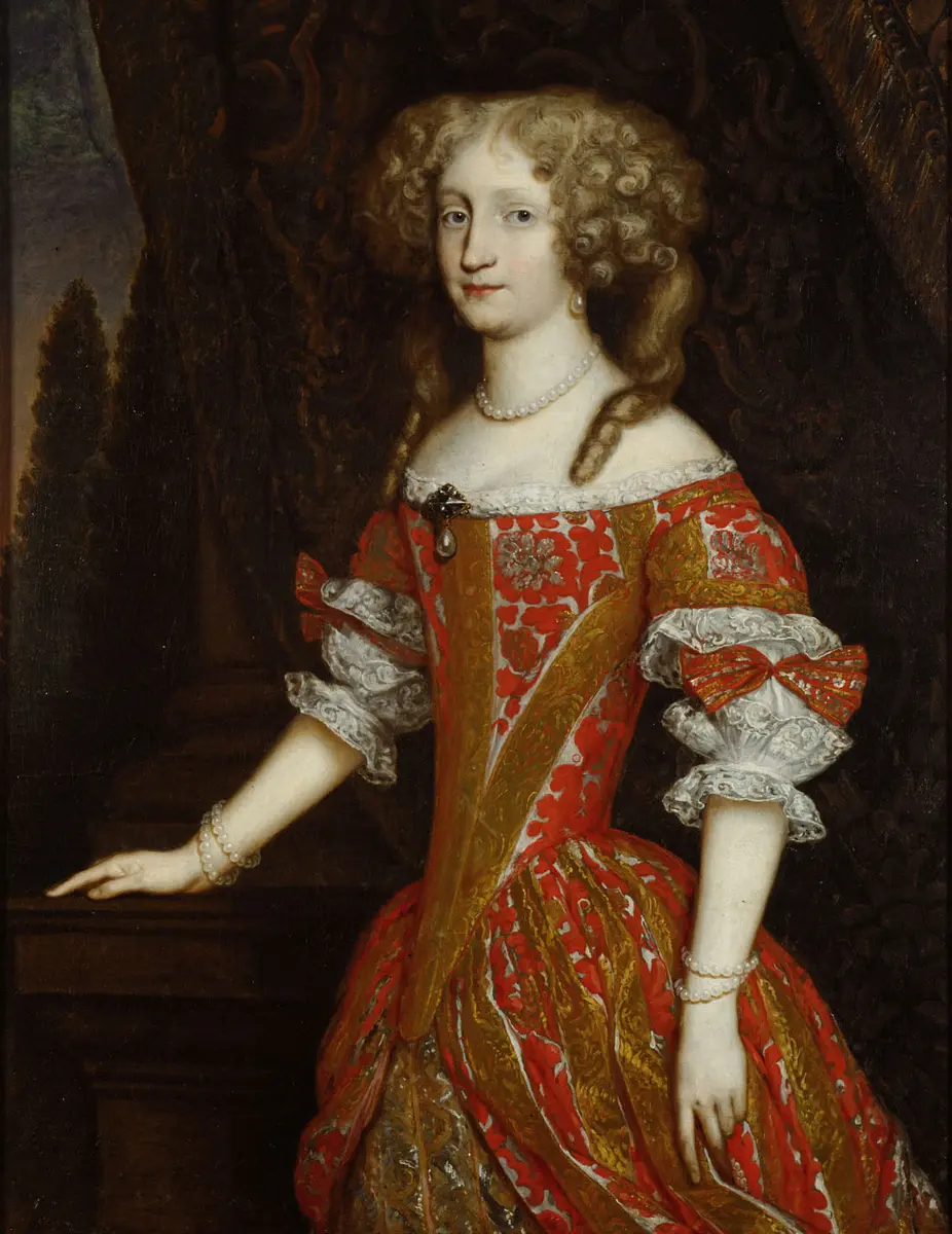 Eleonore Magdalena (1655-1720) von Pfalz - Neuburg, Kaiserin, Kniestück