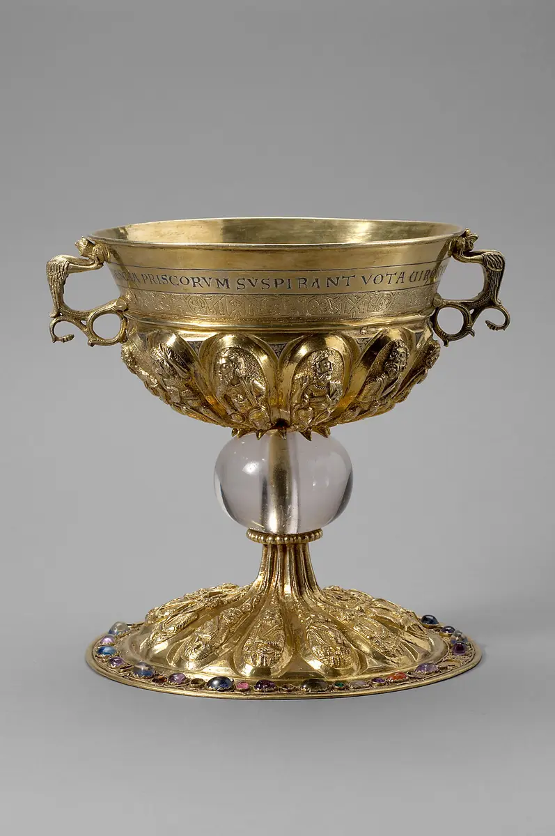 Kommunionkelch mit Patene und Saugröhrchen, sog. Kelch aus St. Peter