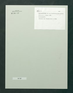 Besucherordnung für das Kunsthistorische Museum, gültig ab 1. August 1988