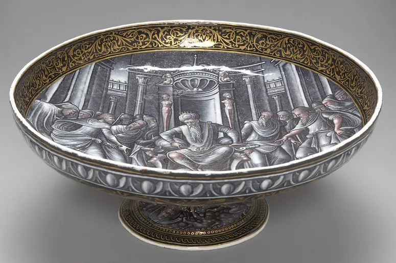 Fruit Bowl with Moses’ Miracle of the Serpent