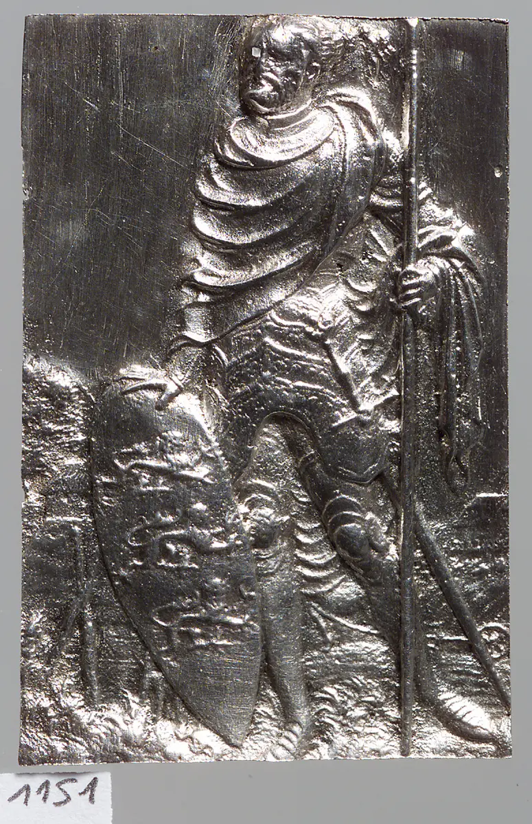 König Suevus; aus einer Serie von Plaketten mit Darstellungen der 12 ältesten deutschen Könige
