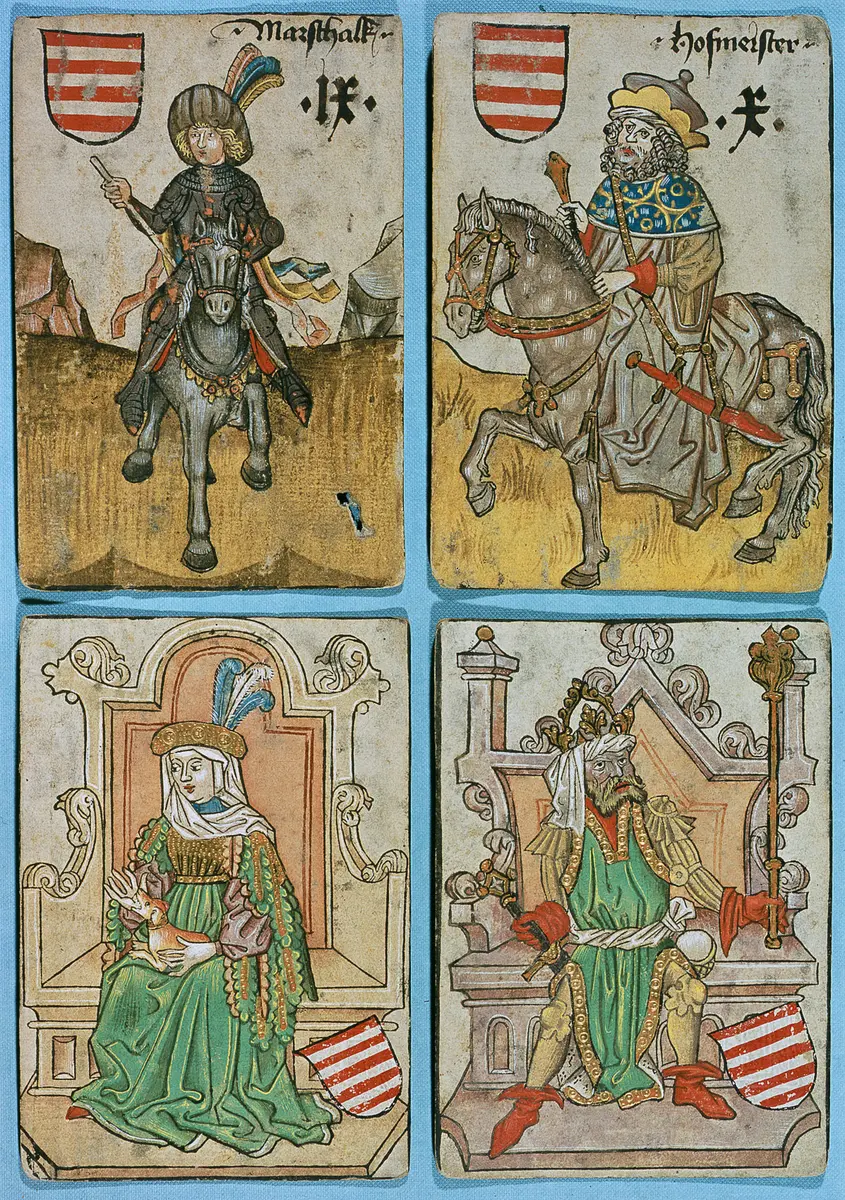 Spielkarte, Ungarn, Hofmeister (Zehn), aus dem sog. Hofämterspiel