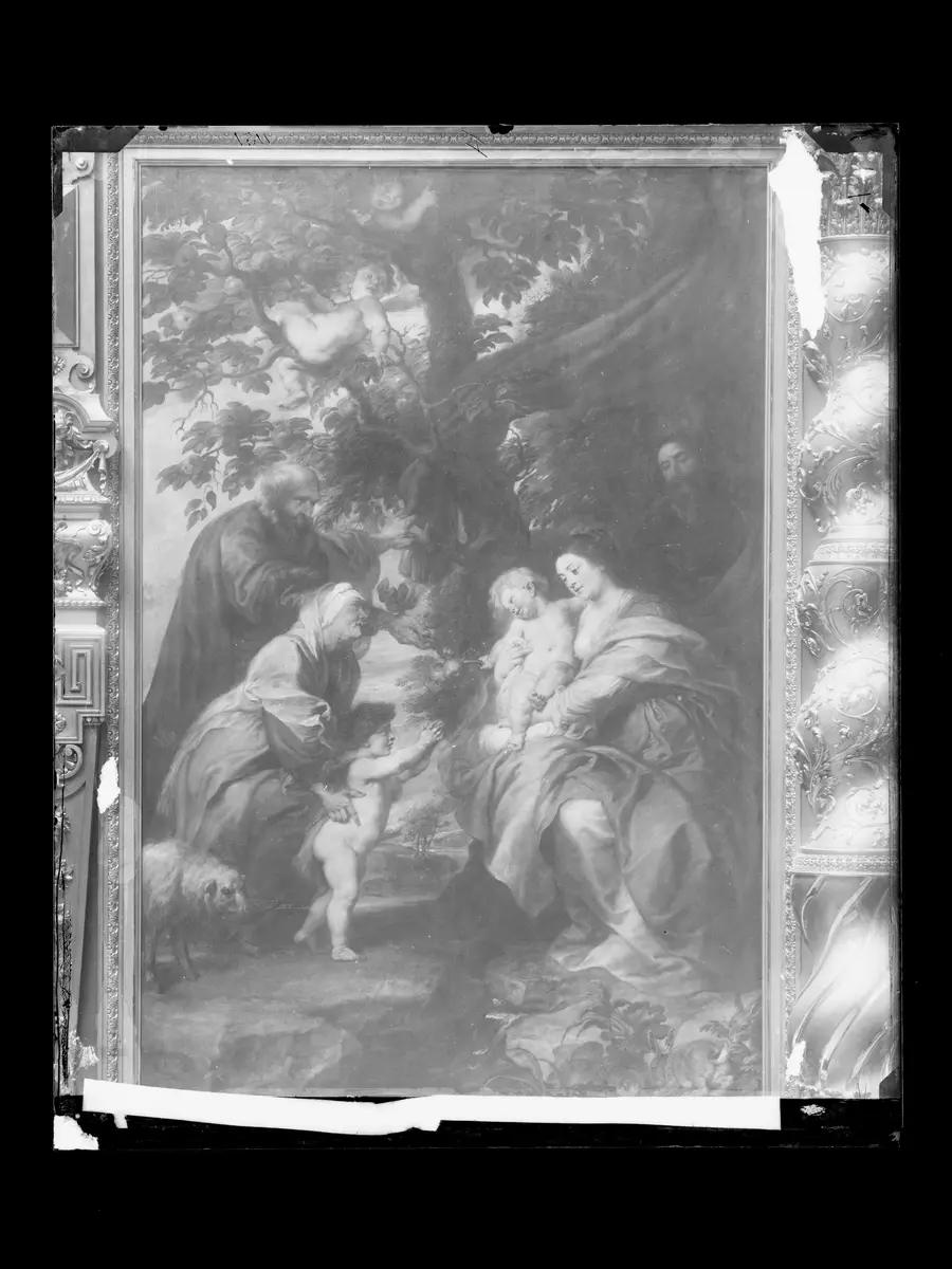 Ildefonso-Altar: Die Hl. Familie unter dem Apfelbaum (Außenseiten der Flügel)