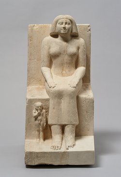 Sitzstatue der Chent und ihres Sohnes Rudju
