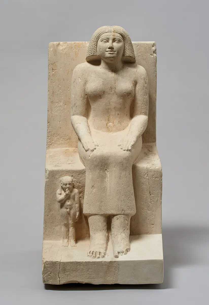 Sitzstatue der Chent und ihres Sohnes Rudju