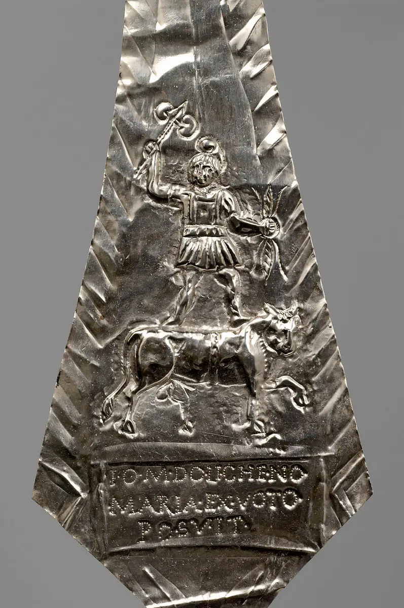 Silbervotiv mit Jupiter Dolichenus