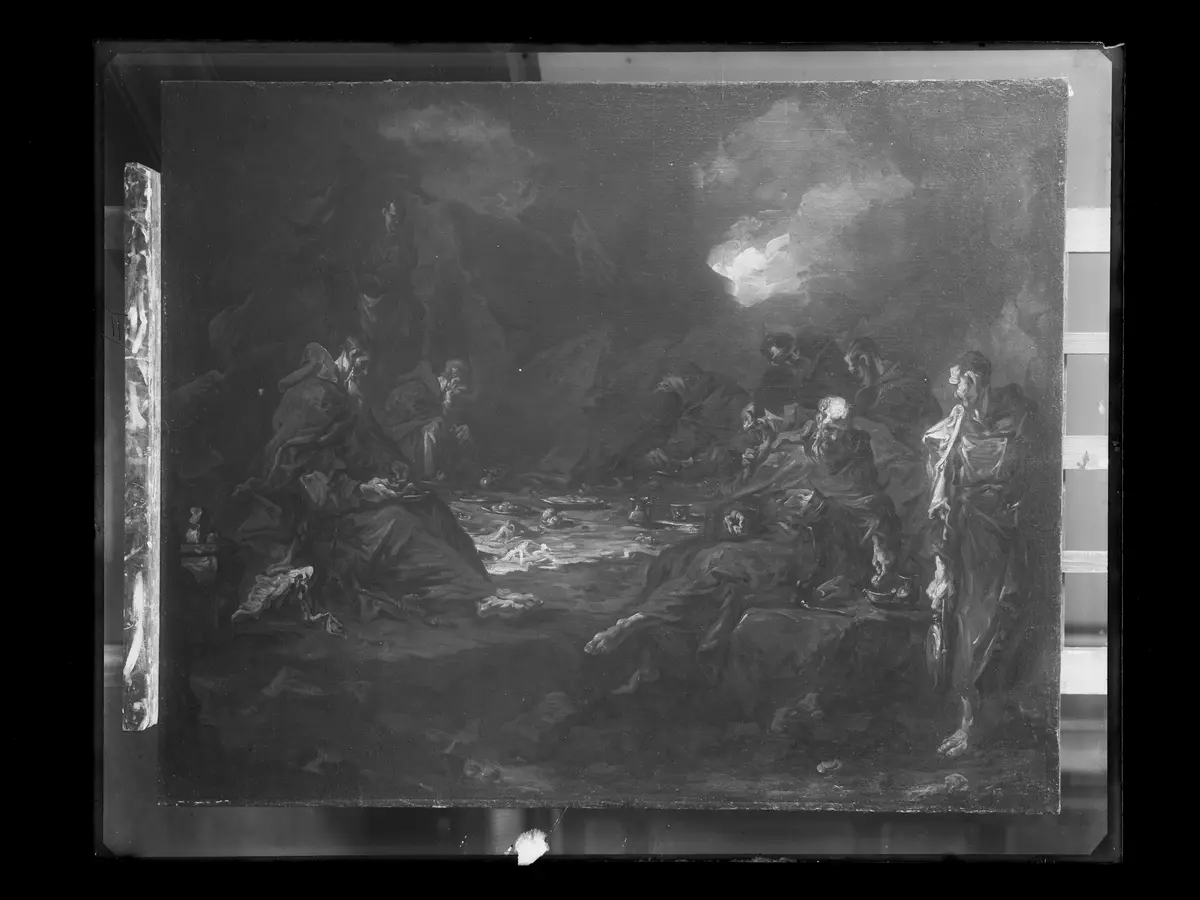 Mahl der Einsiedler in einer Höhle