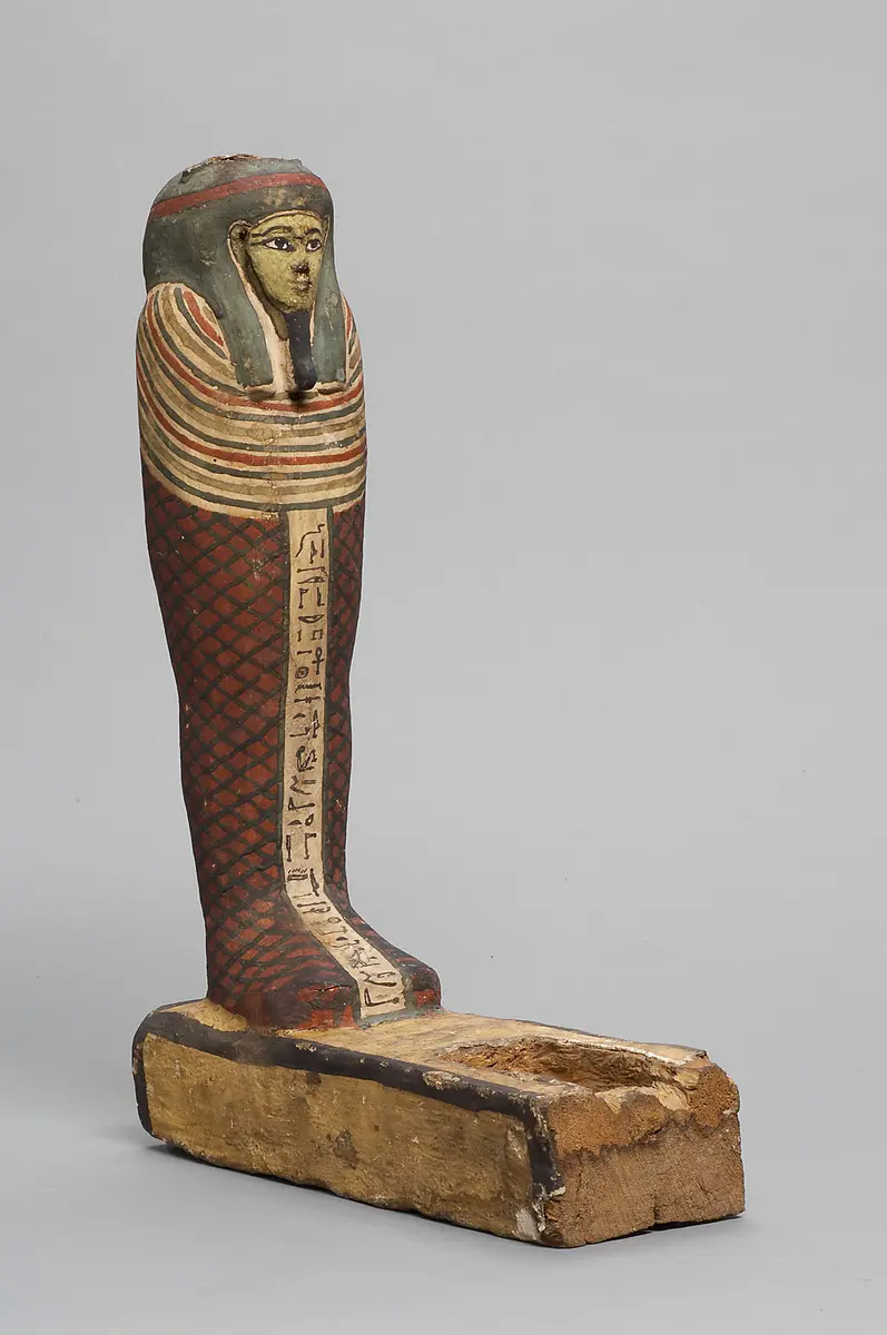 Ptah-Sokar-Osiris-Statuette der Hausherrin Anch-en-es-it-es auf Sockel