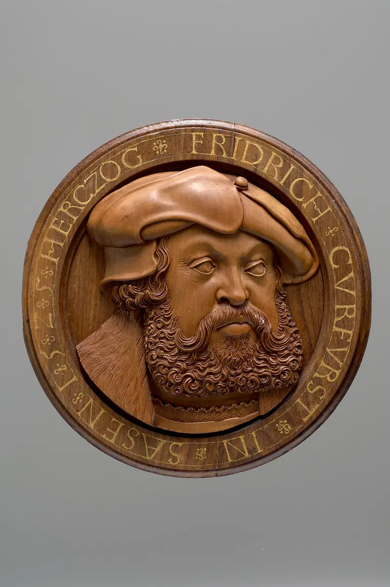 Dosenboden mit Porträt Kurfürst Friedrichs des Weisen von Sachsen (1463-1525)