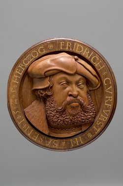 Dosenboden mit Porträt Kurfürst Friedrichs des Weisen von Sachsen (1463-1525)