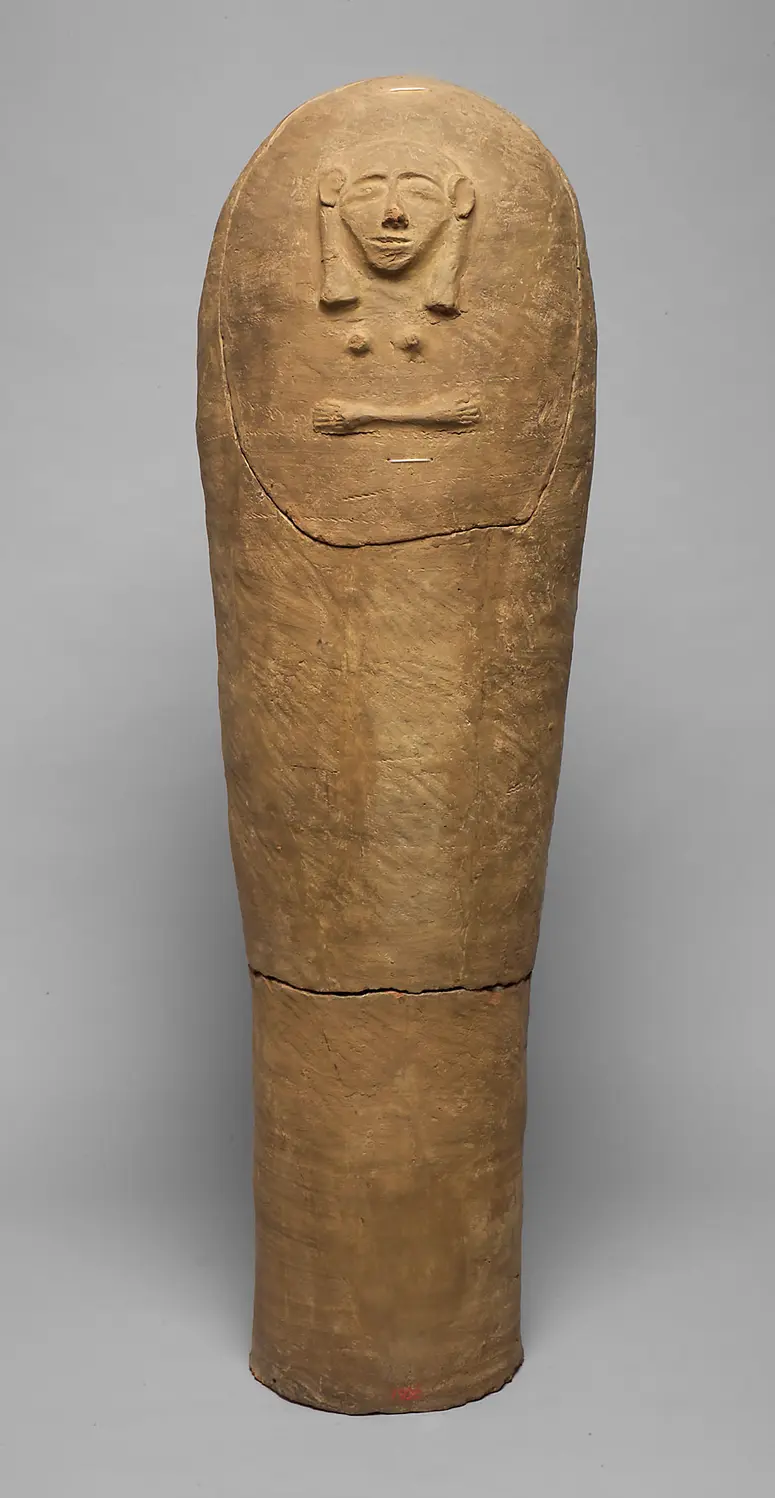 Clay coffin for a woman