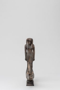 Figur des ibisköpfigen Gottes Thot, in einer Barke stehend