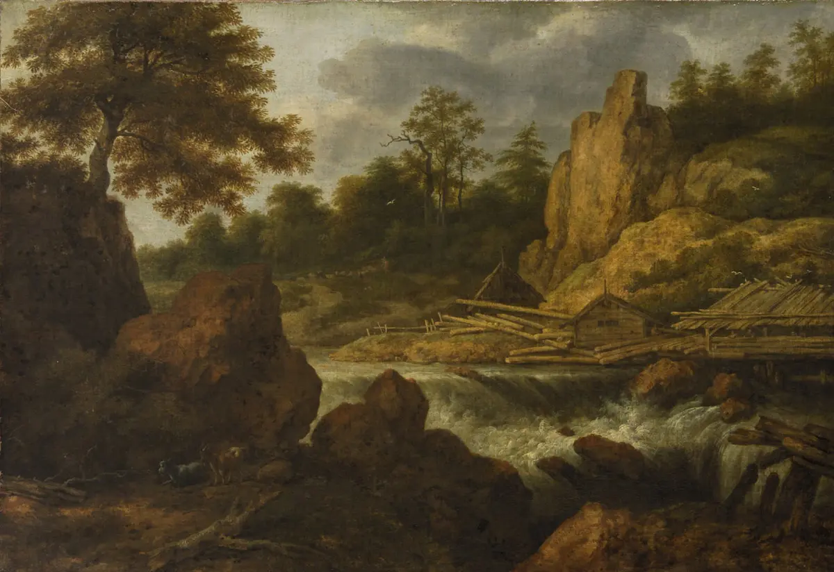 Landschaft mit Sägemühle