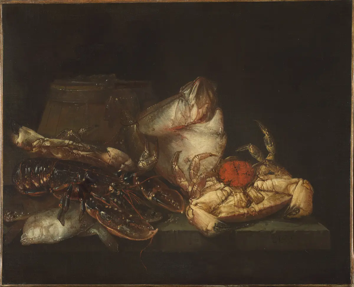 Stillleben mit Fischen und Krebsen
