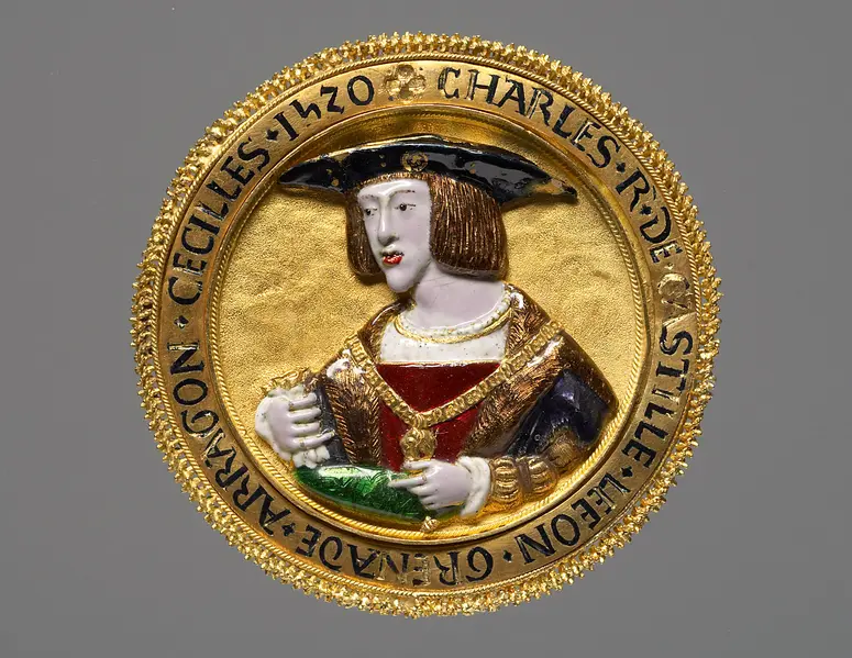 Hutmedaillon mit dem Bildnis Kaiser Karls V.