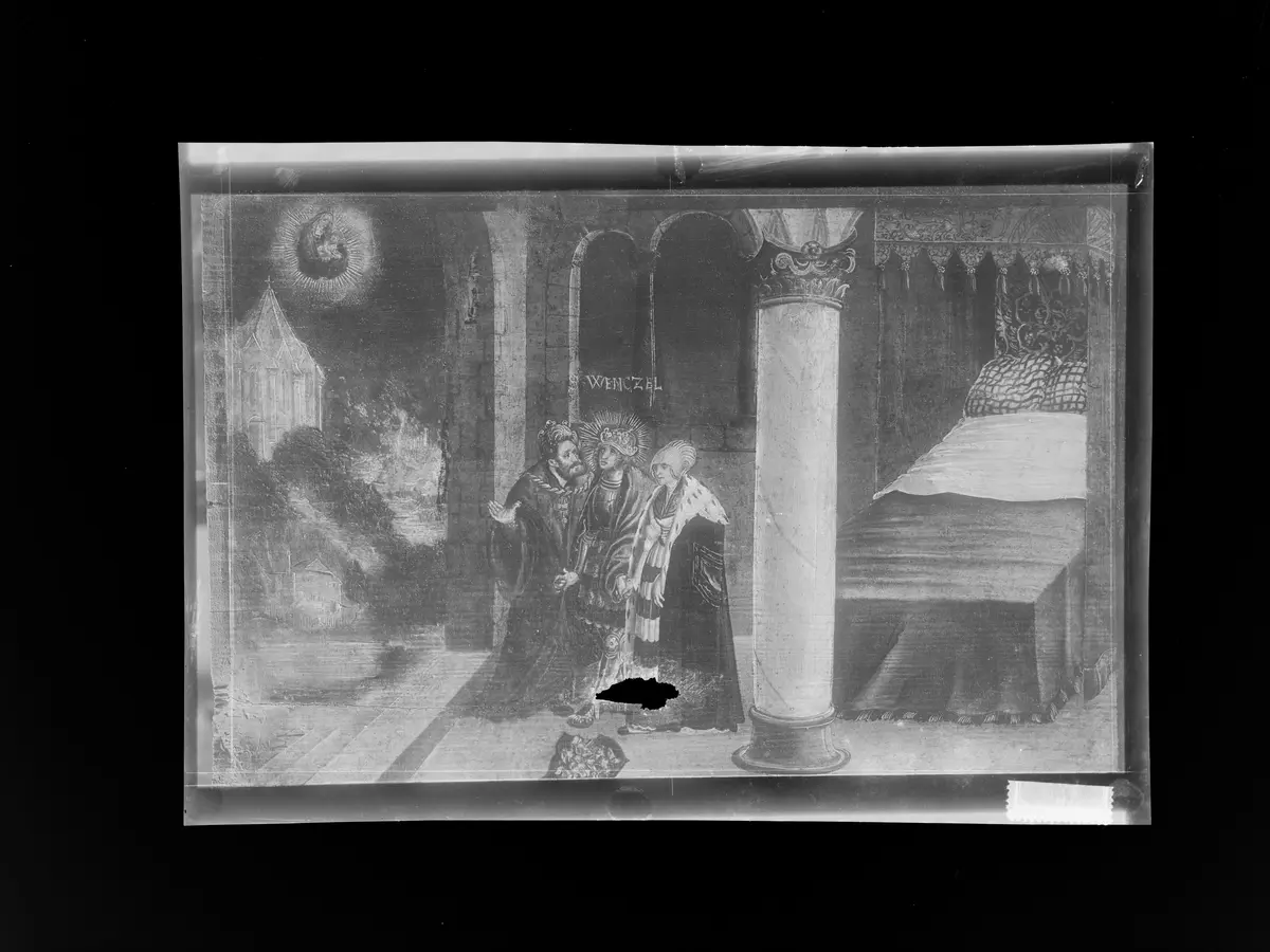 Markgraf Heinrich von Mähren lag mit seiner Gemahlin krumm an Händen und Füßen; vom hl. Wenzel nach Mariazell gewiesen, als sie erwachten, fanden sie sich gesund