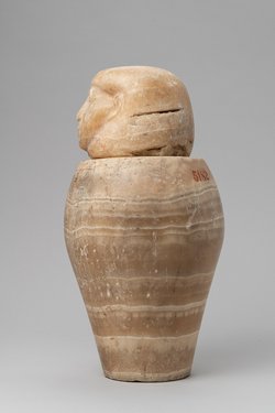 Kanope des Hor-sema-taui-em-achet mit Deckel in Form eines Menschenkopfes