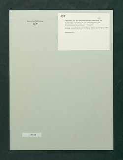 Reglement zur Bilderrestaurierung der Gemäldegalerie (Entwurf)