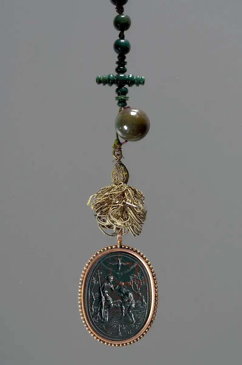 Rosenkranz mit Taufe Christi und Gottesmutter Maria mit Kind