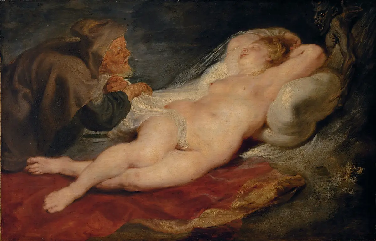 Einsiedler und schlafende Angelica