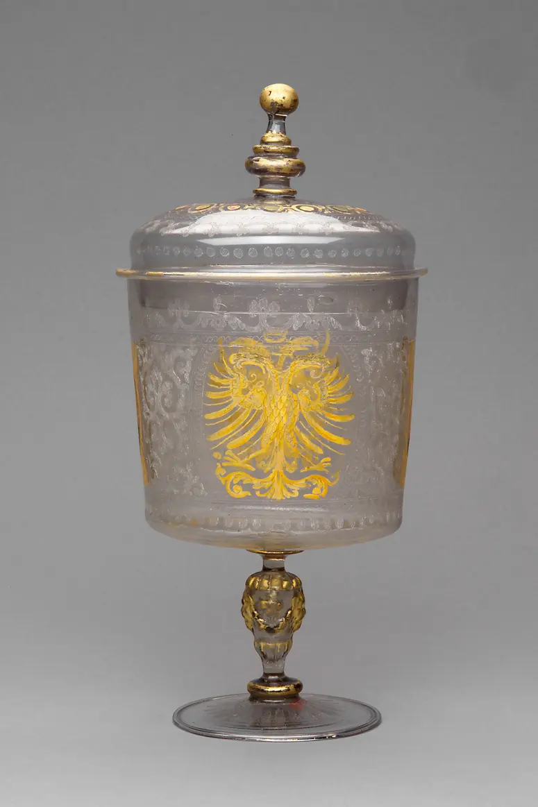 Lidded Goblet with Double-headed Eagles and Helmeted Heads