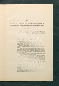 Bestimmungen für den Dienstbetrieb in den kunsthistorischen Sammlungen des Allerhöchsten Kaiserhauses