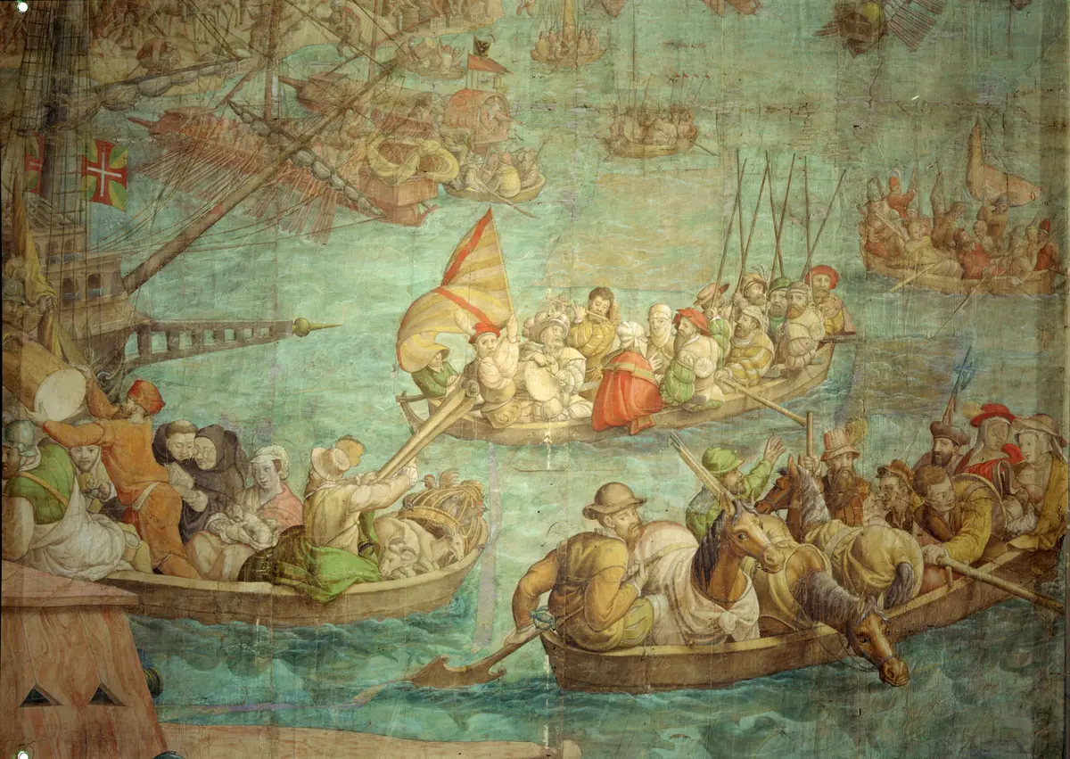 Kriegszug Kaiser Karls V. gegen Tunis (1535): Landung des Heeres im Hafen von Karthago