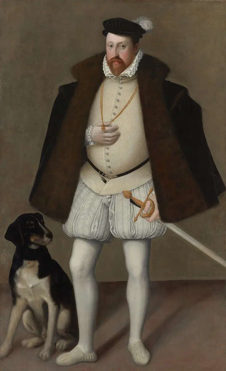 Erzherzog Ferdinand II. von Tirol (1529-1595) mit einem Hund