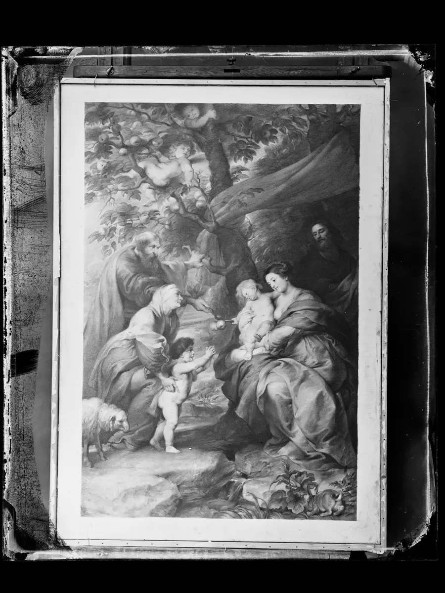 Ildefonso-Altar: Die Hl. Familie unter dem Apfelbaum (Außenseiten der Flügel)