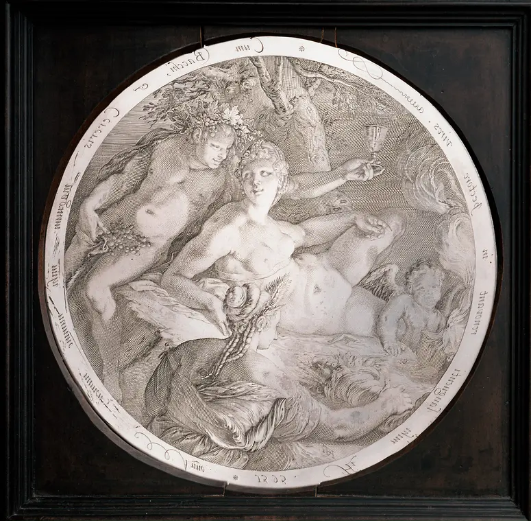 Printing Plate with Venus, Bacchus, Ceres and Amor