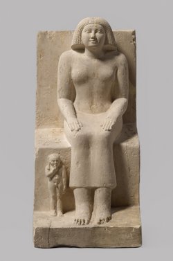 Sitzstatue der Chent und ihres Sohnes Rudju